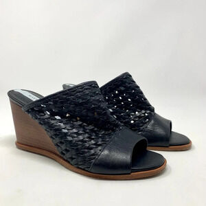 Matt Bernson Pia Woven Leather Wedges in Black‎